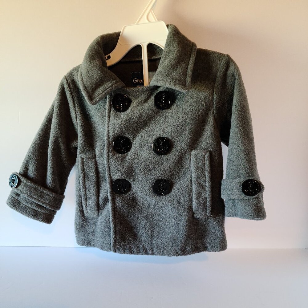 GREAT GUY TODDLER COMFY SOPHISTICATED ( 24 MOTHS) GRAY FLEECE PEA COAT